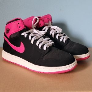 Nike Jordan 1 High Black Vivid Pink 7Y